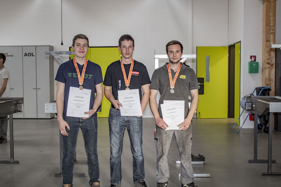Geschlossener Angriff an den Schweizermeisterschaften (v. l.): Matthias Baumann, Richard Matzinger, Daniel Wüthrich.